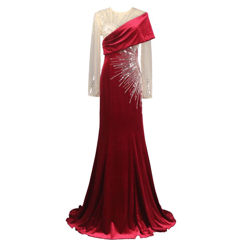 Beads are thin temperament fishtail skirt host dresses