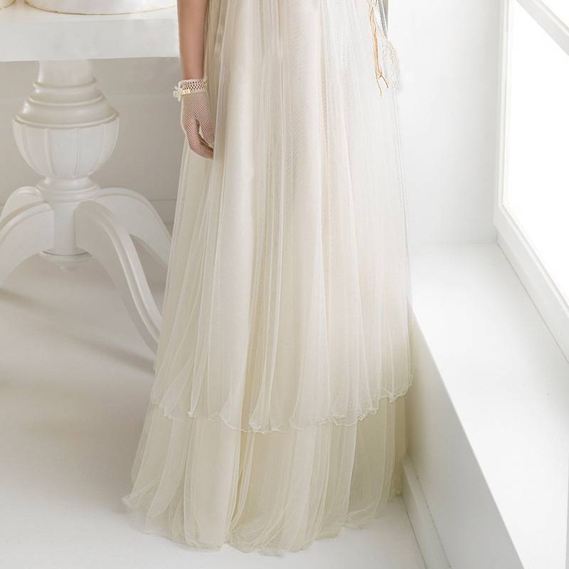 European and American children's flower children's dress wedding dresses lace high waist elegant long skirt performance birthday girl princess skirt