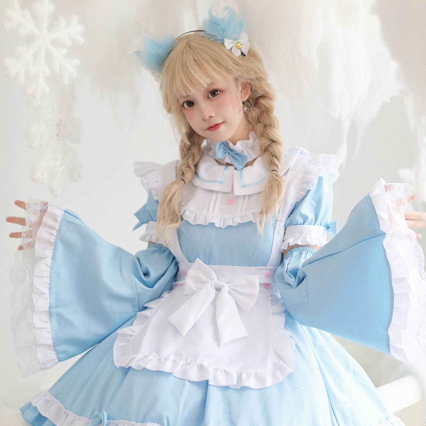 Halloween COS Alice maid service big guy pseudo -maid's large size maid costume performance service can be disassembled sleeve