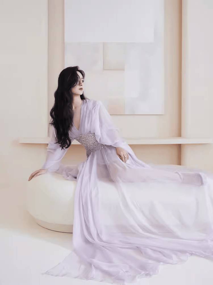 Dress dress evening dress long niche high -end temperament