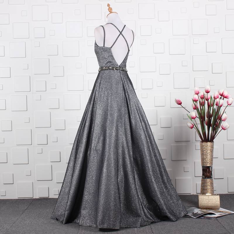 New puffy skirt super flash show dress long skirt banquet birthday party watches graduation performance skirt evening dress