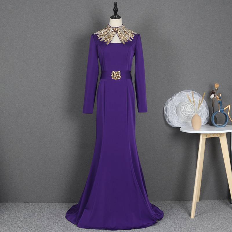 Evening dress yoyo purple and thin slim fish tail