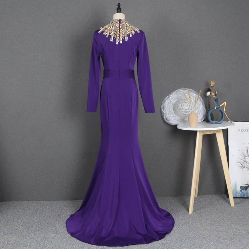 Evening dress yoyo purple and thin slim fish tail