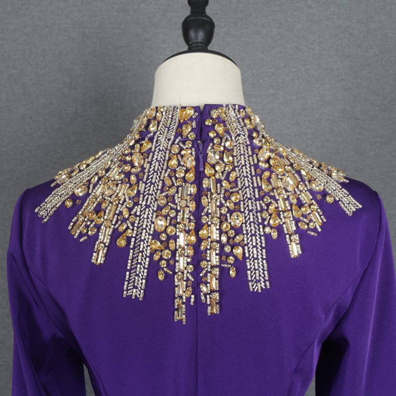 Evening dress yoyo purple and thin slim fish tail