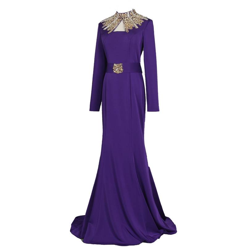 Evening dress yoyo purple and thin slim fish tail