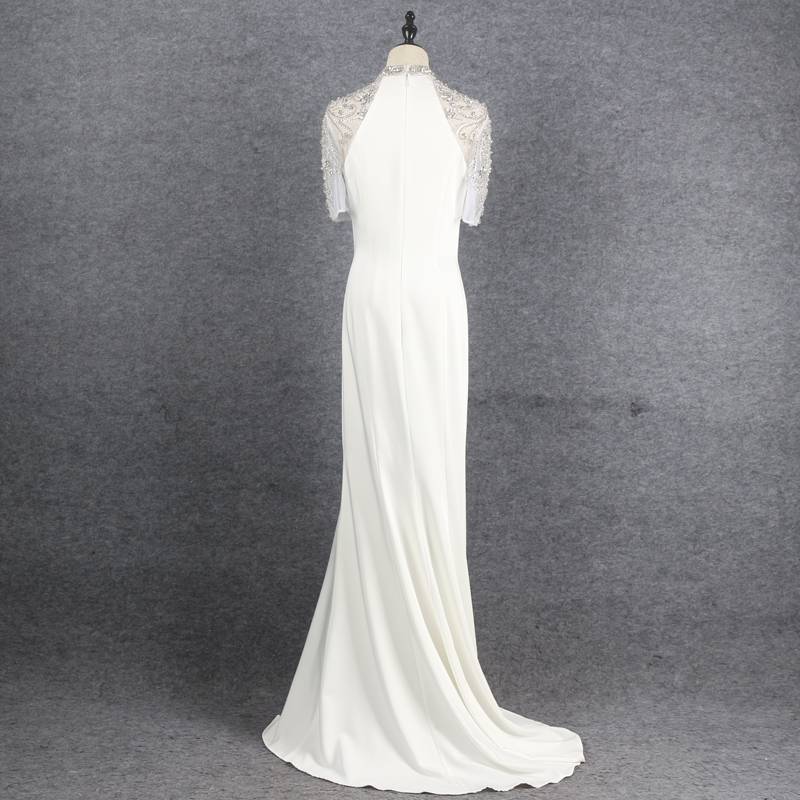 White Beads Bead Fish Tail Brewing Photo Long Skirt Evening Dress