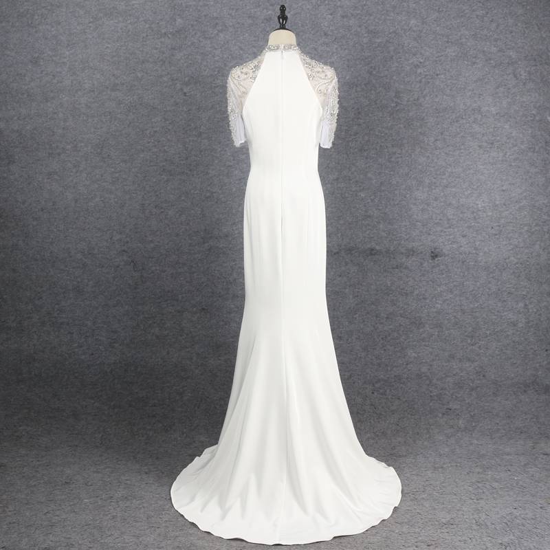 White Beads Bead Fish Tail Brewing Photo Long Skirt Evening Dress