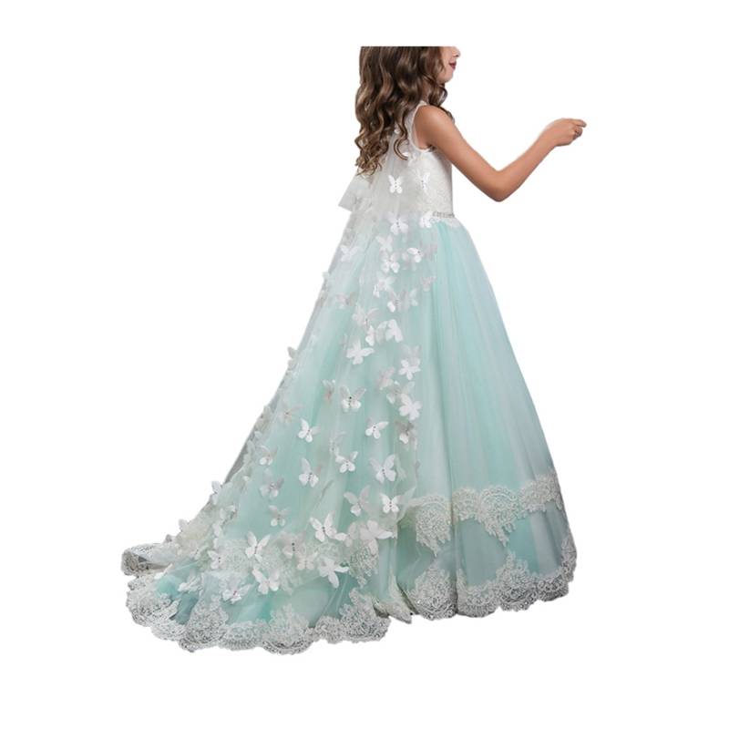 European and American new fairy inlaid diamonds lace bow dance party performance girl performance girl wedding dress skirt