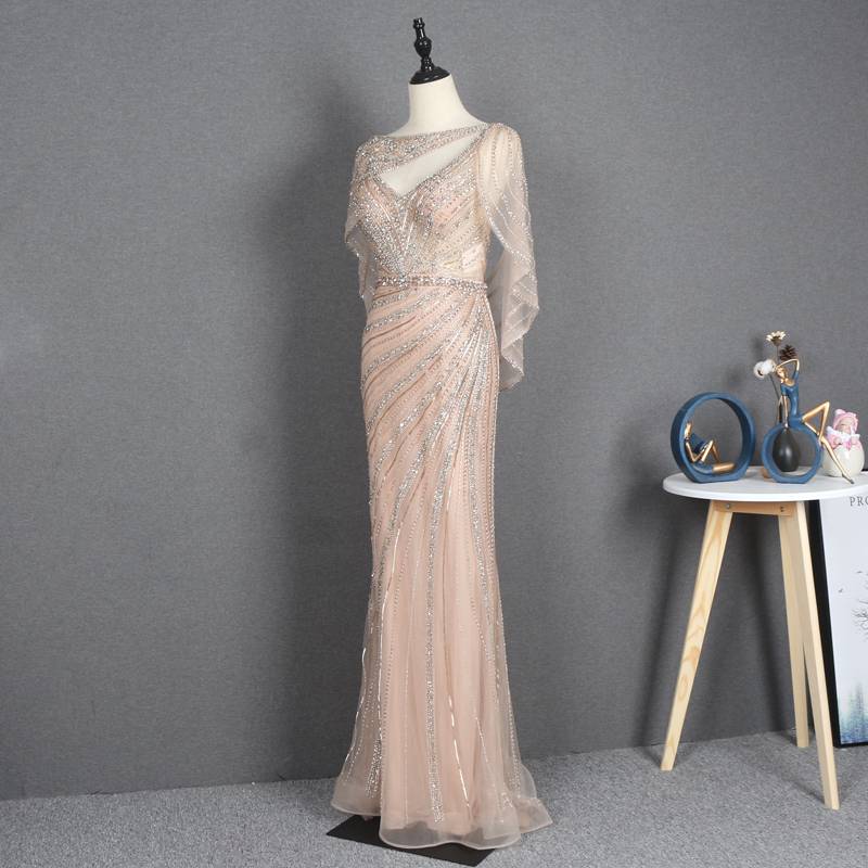 High -end heavy workers evening dress beaded luxury temperament is thin