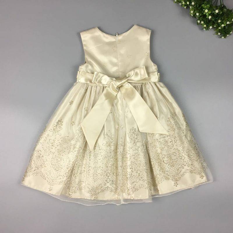 Exit European and American original single children's princess skirt champagne gold powder girl dress skirt piano performance service