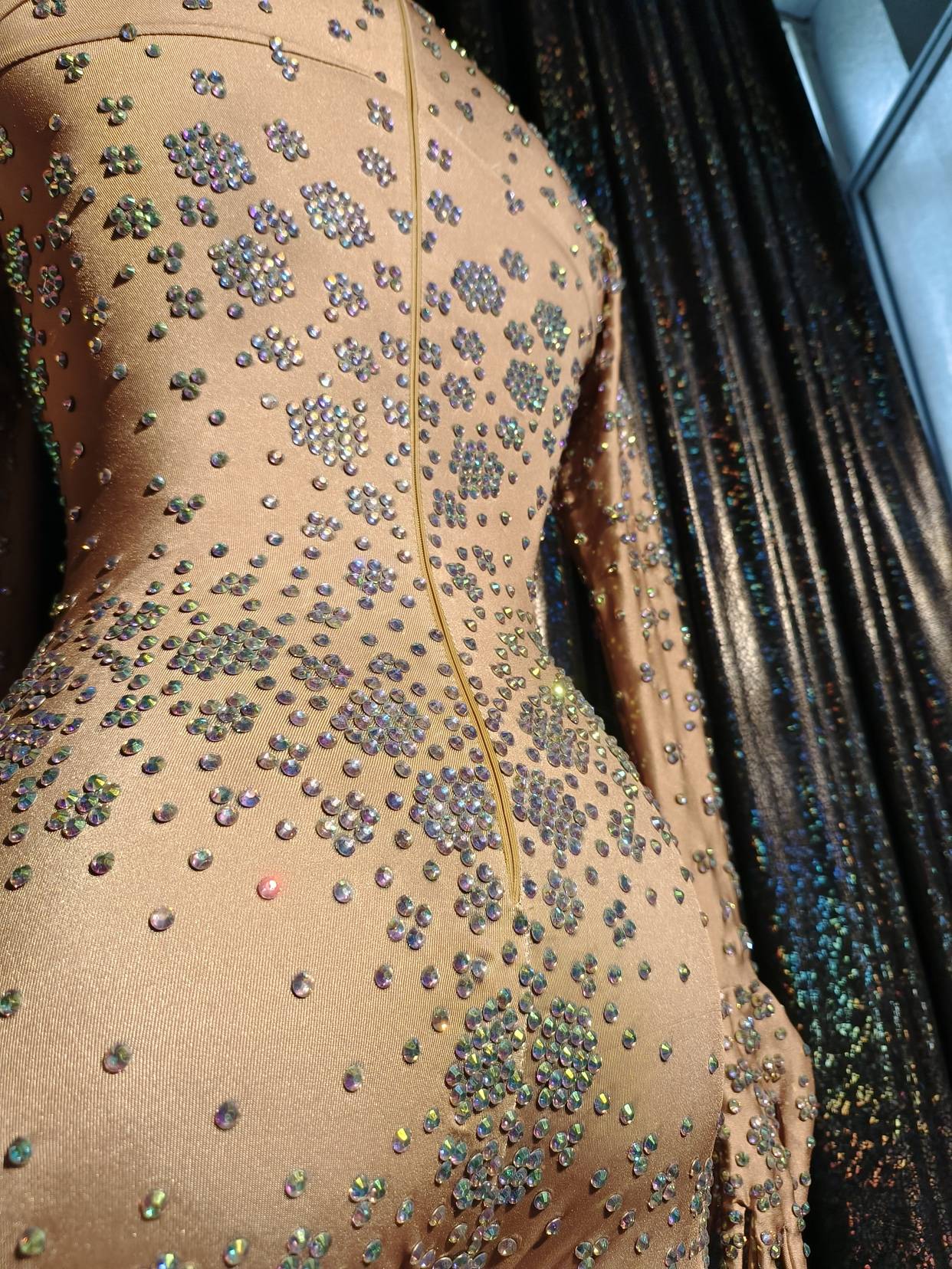 Diamond long -sleeved pants dance performance suit
