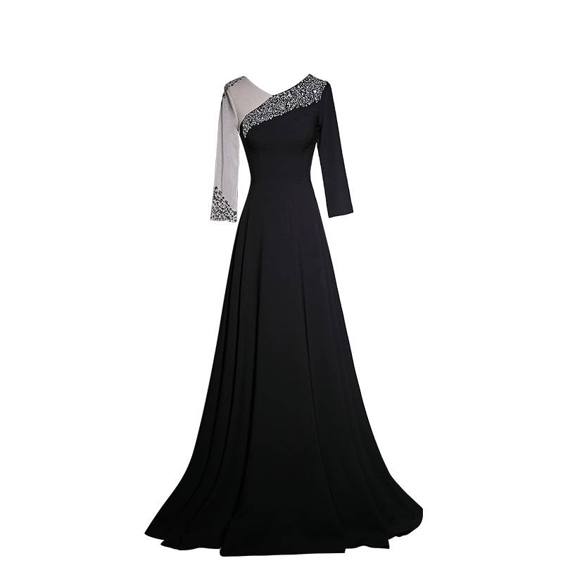 Alta nine -point sleeve long skirt beaded