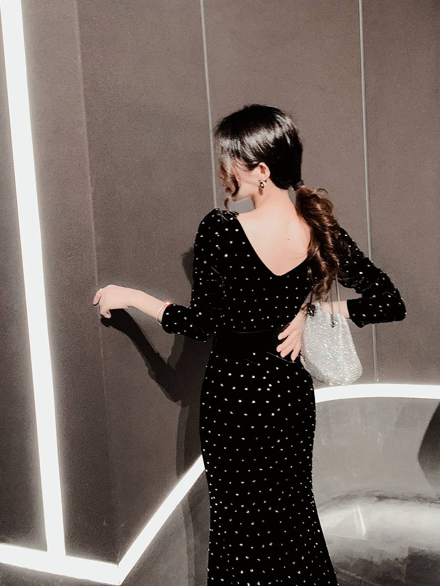 Yang Chao's same dress banquet birthday evening dress