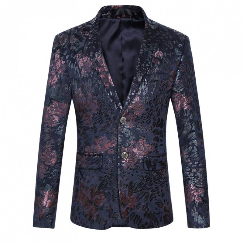 European and American men's slim -fitting color suit jackets increase size 6xl.