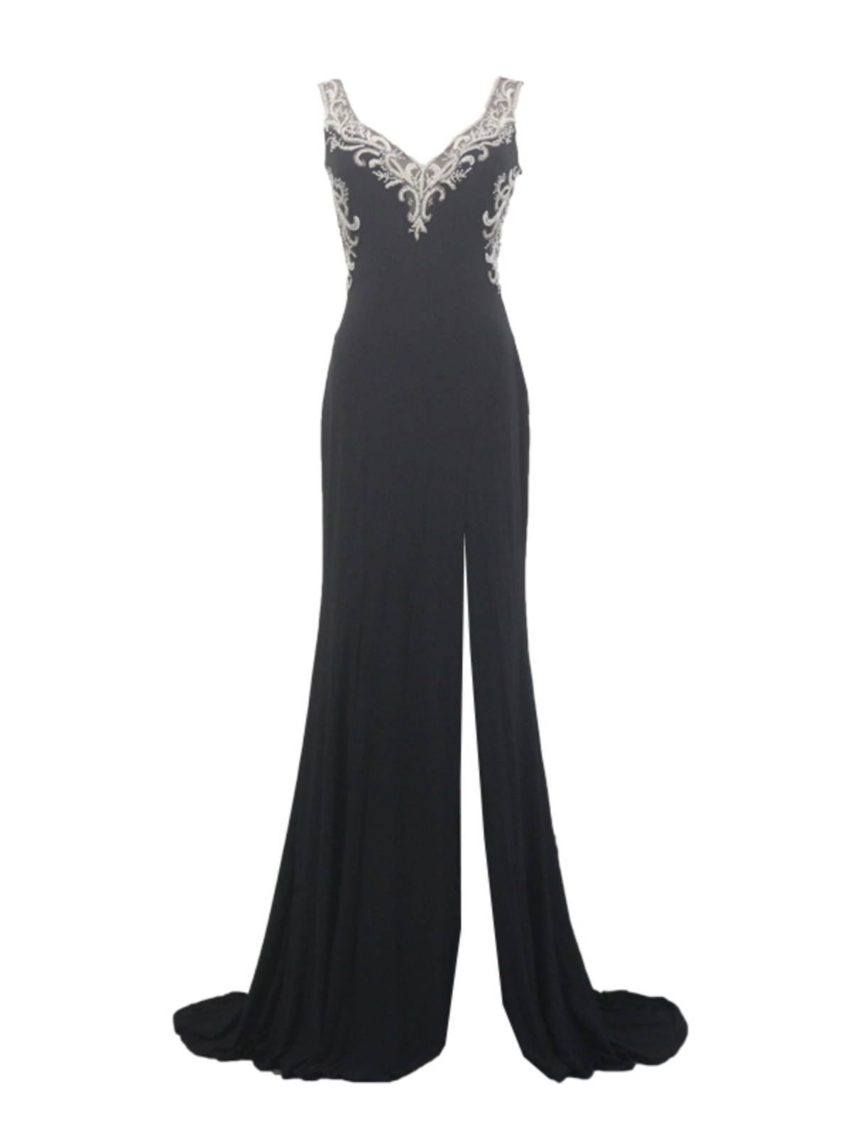Black knitted evening dress 2023 new model is thin