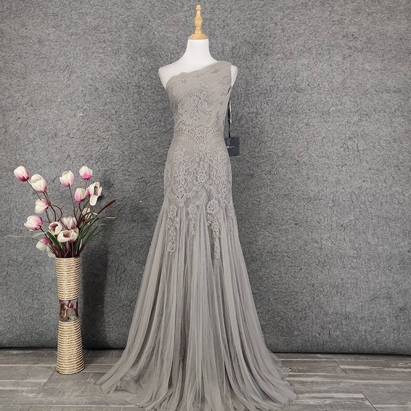 Pronovias gray shoulder service women's thin and long tempera