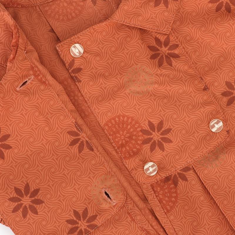 Foreign Disassembly Entrance Lsberty Cotton Faculture Short Sleeve Dress