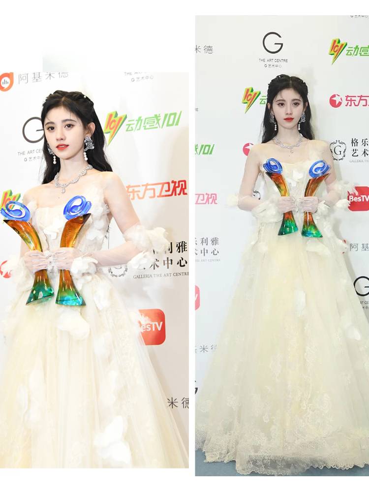 Ju Jingying's same high -end celebrity birthday skirt dress