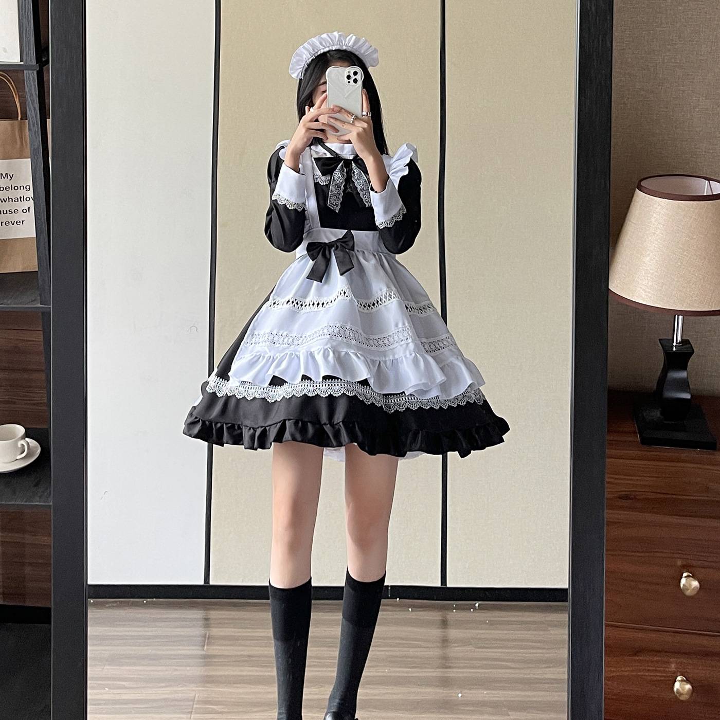 Amazon British long -sleeved maid costume cosplay performance service big size maid suit Lolita soft girl