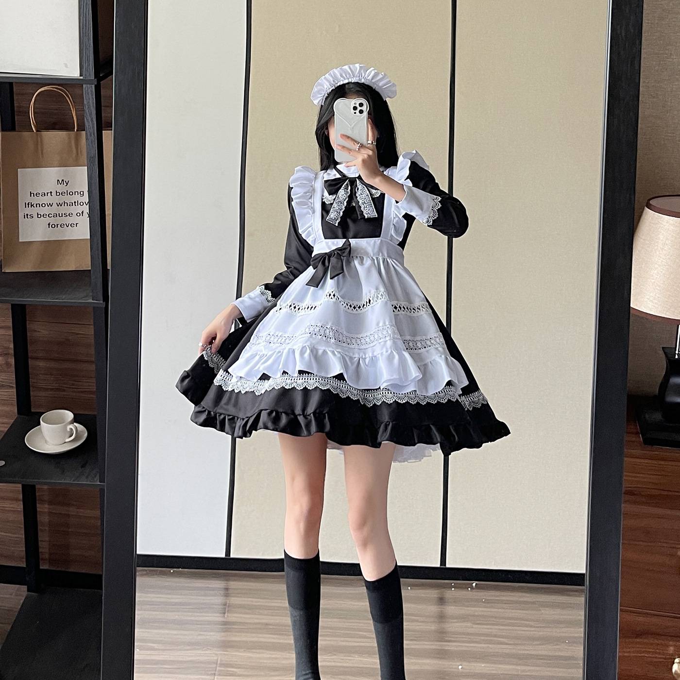 Amazon British long -sleeved maid costume cosplay performance service big size maid suit Lolita soft girl