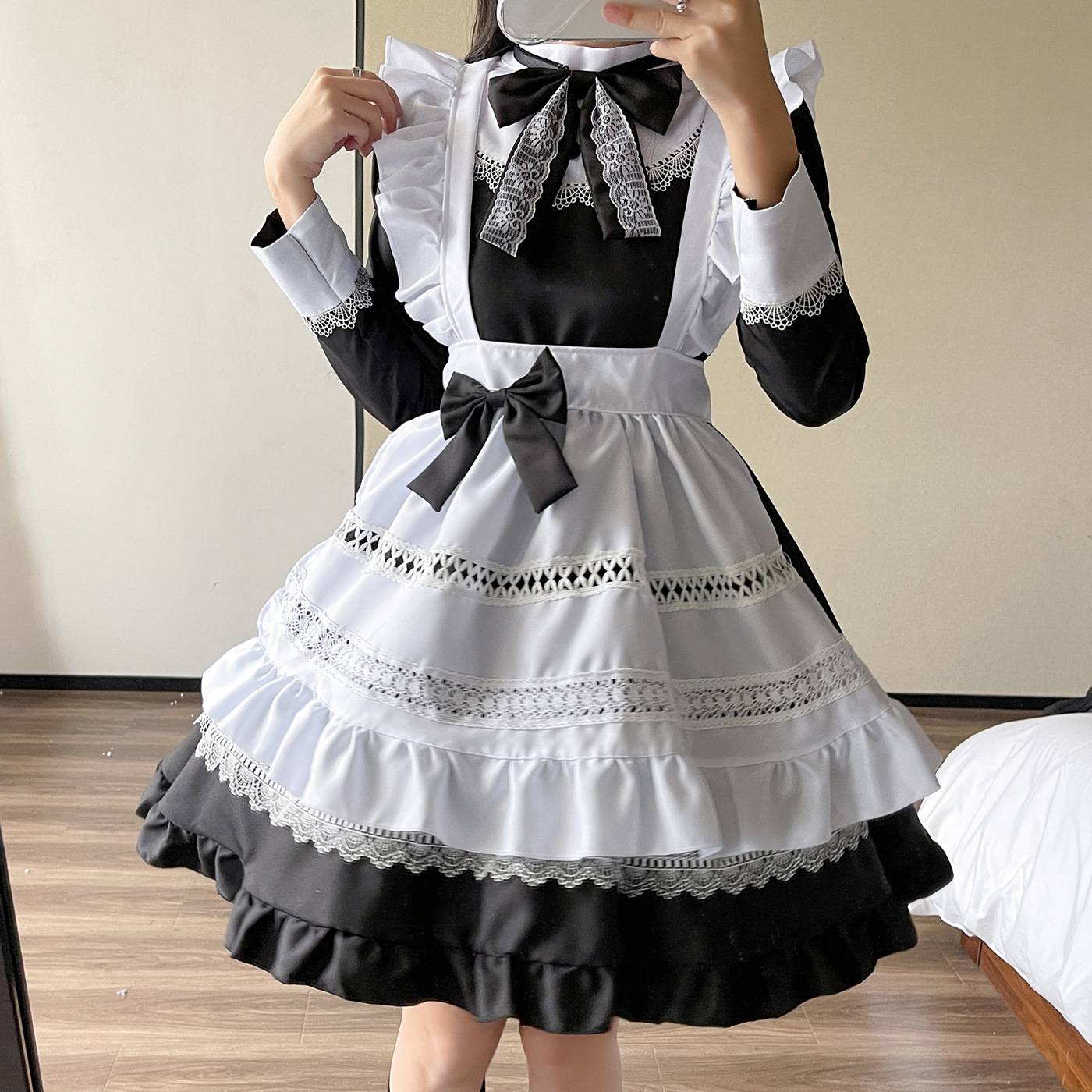 Amazon British long -sleeved maid costume cosplay performance service big size maid suit Lolita soft girl