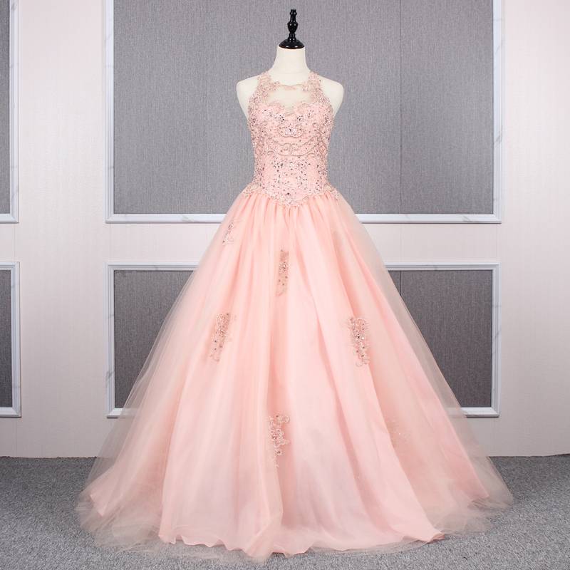 Puff skirt vocal photography handmade beaded evening dress