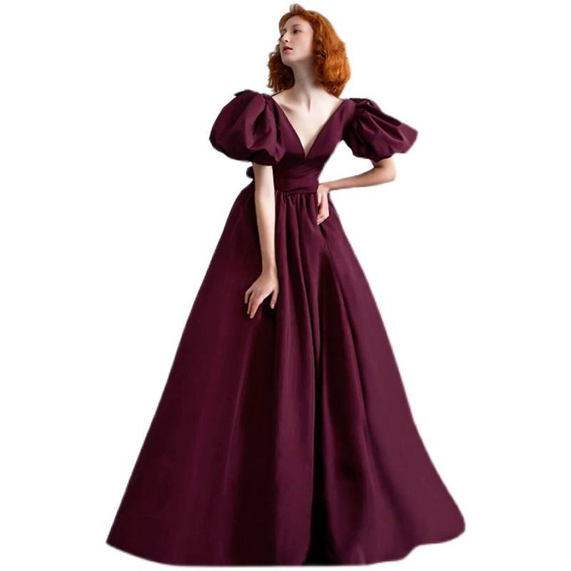 Evening dress 2024 new V -neck long high -end high -end