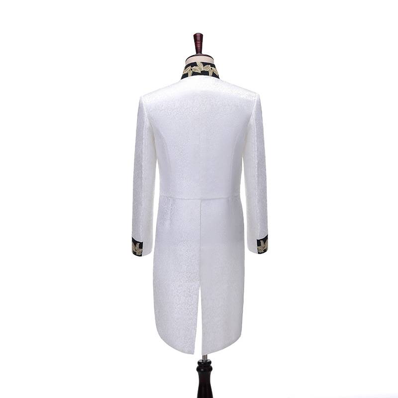 Retro European court Bai Ti inlaid Golden Flower Male White Horse Prince Performance Series Christmas Drama COS jacket