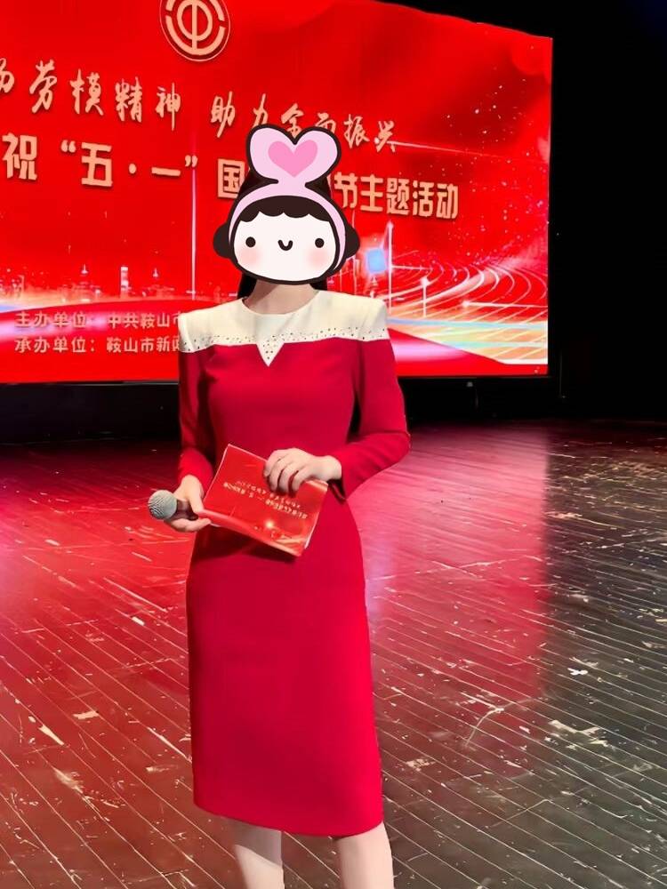 Suit skirt red engagement art test lecture dress