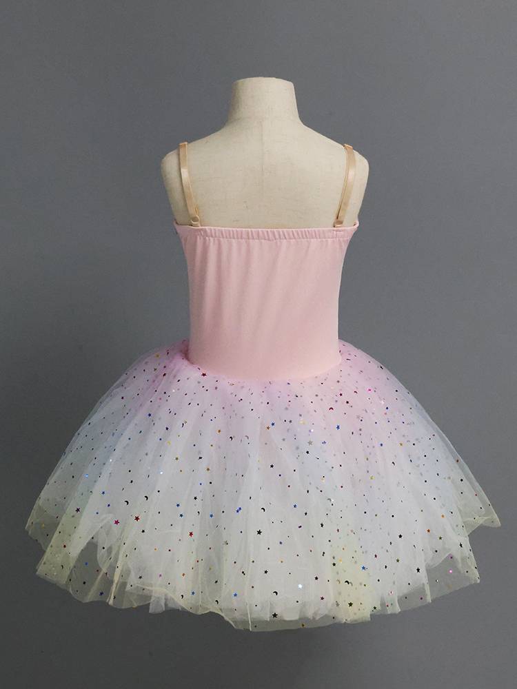 AOL new ballet long yarn skirt gradient sequins children's practice performance service adult ballet dance service