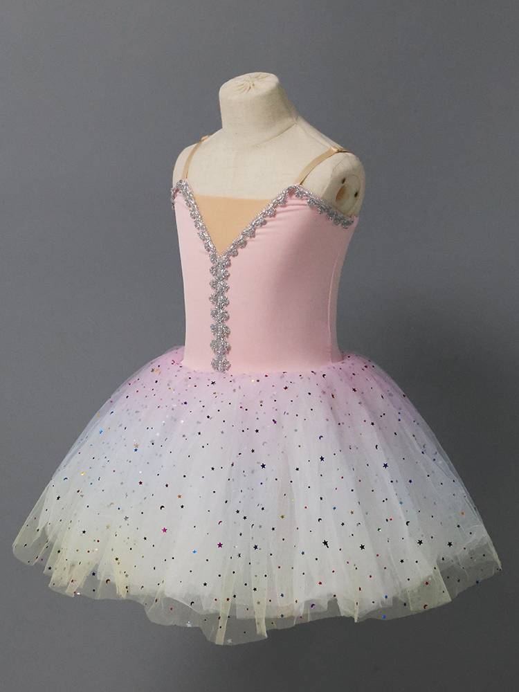 AOL new ballet long yarn skirt gradient sequins children's practice performance service adult ballet dance service