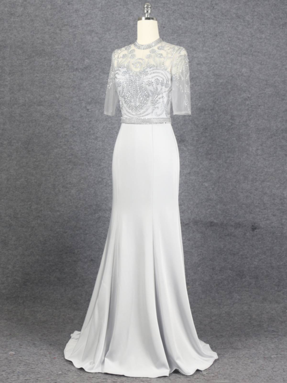 Simple fishtail slim body is thin evening dress