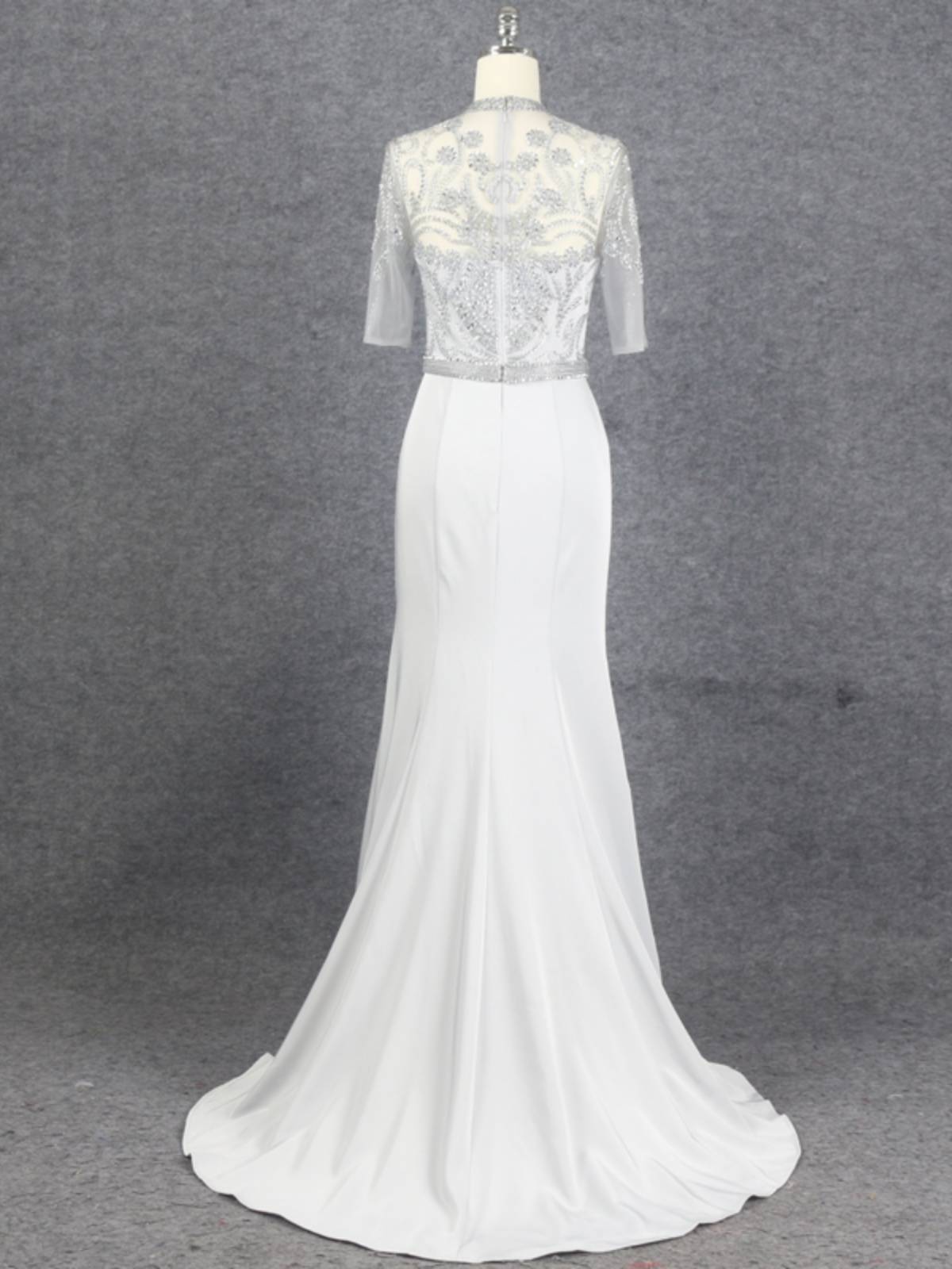 Simple fishtail slim body is thin evening dress