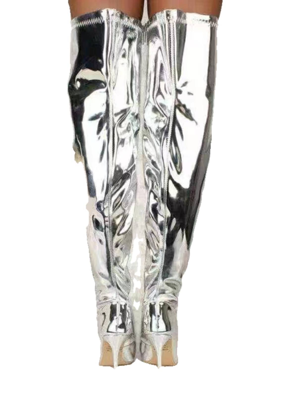 Performing steel pipe dance sexy high -heeled leather boots patent leather boots high heel