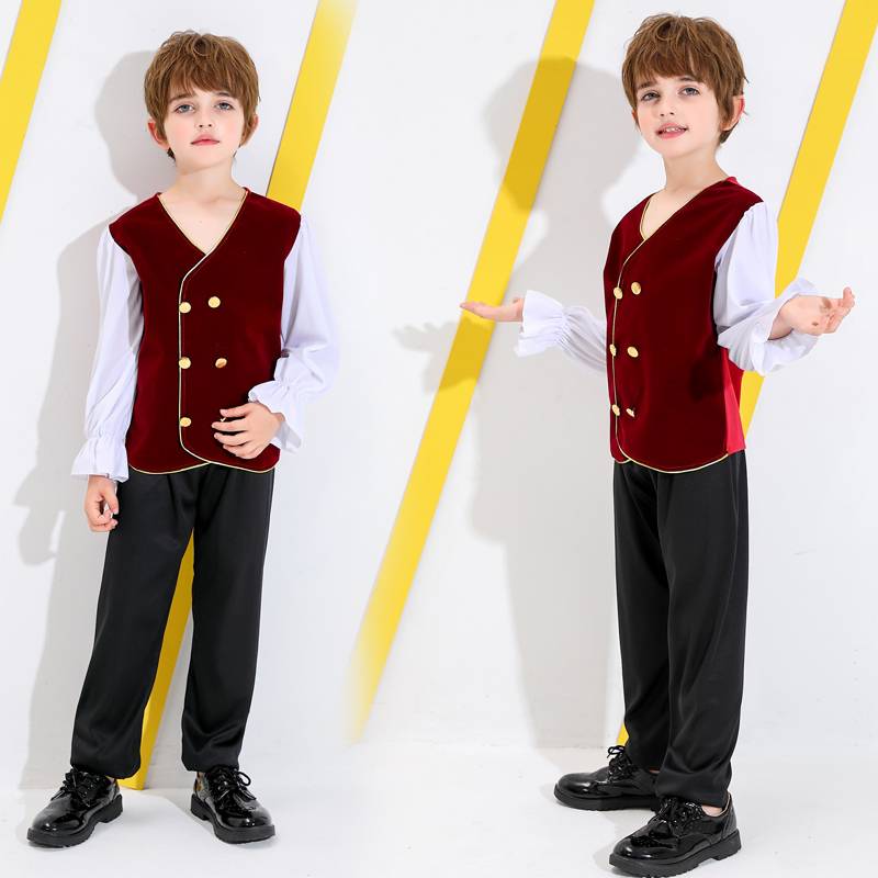 Russian national clothing boys stage service cultural festival art performance service medieval clothing drama performance service