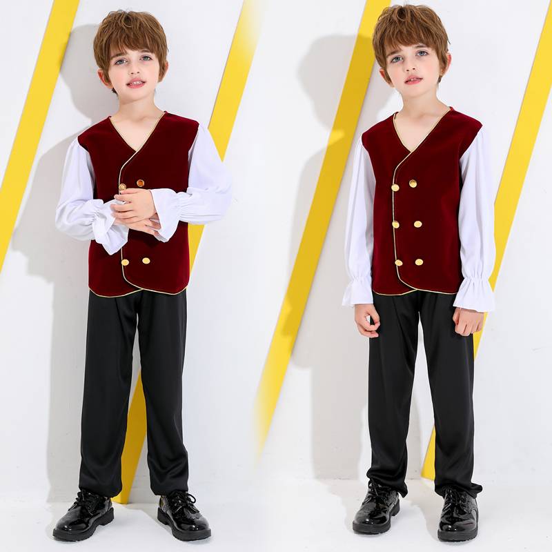 Russian national clothing boys stage service cultural festival art performance service medieval clothing drama performance service