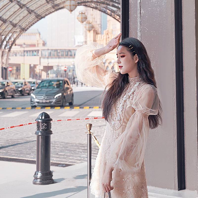 French senior celebrity banquet birthday dress