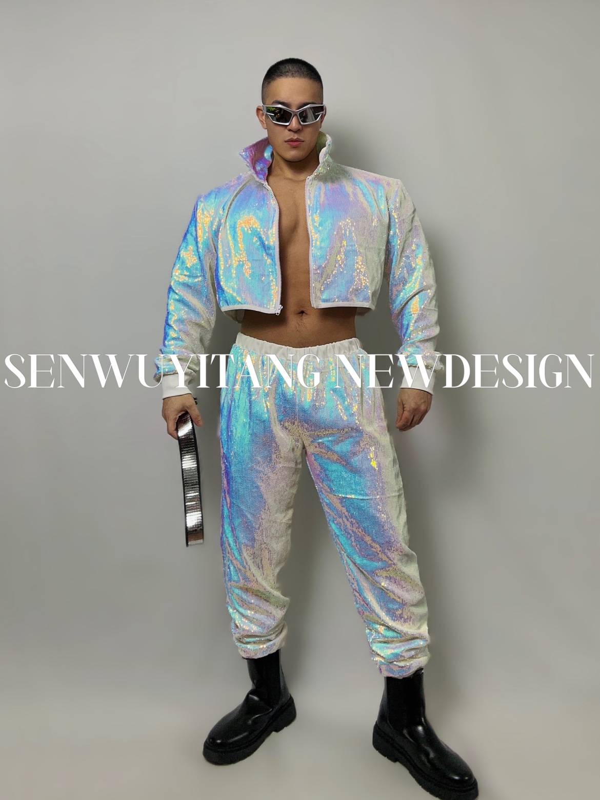 Nightclub bar men and women GOGO singer DS dance DJ European and American retro Y2K fantasy color jacket performance suit