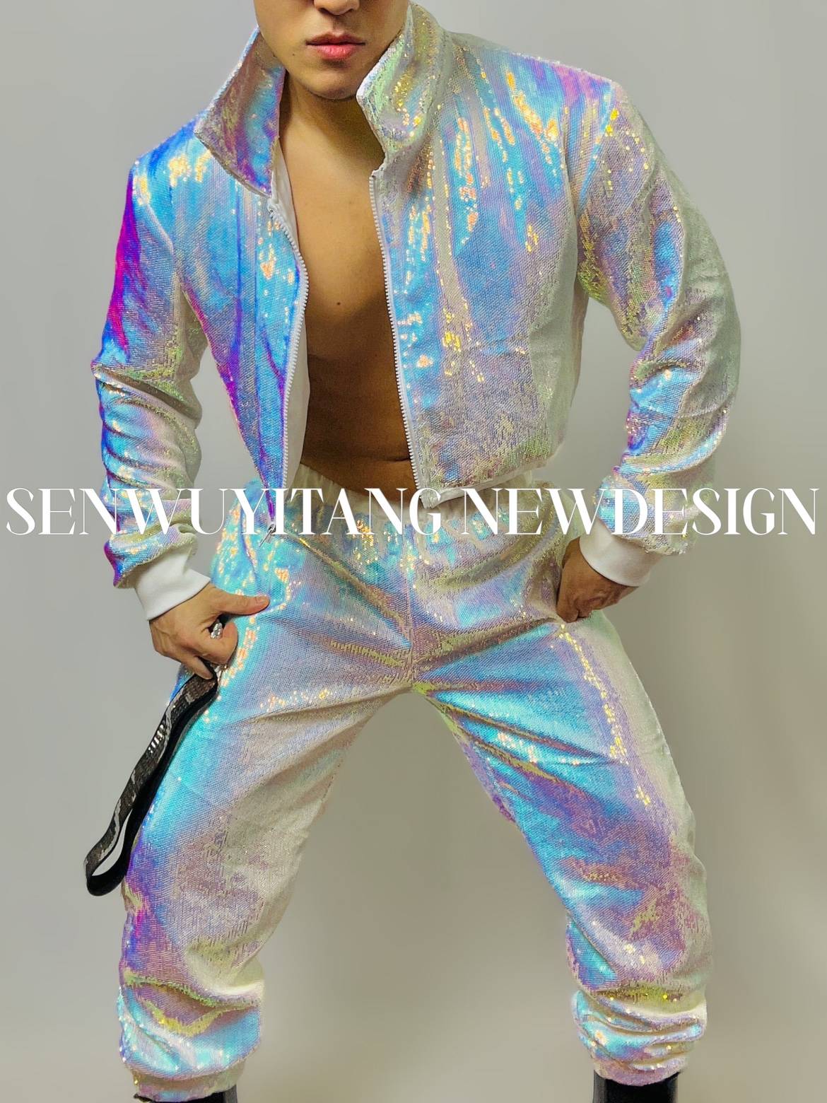 Nightclub bar men and women GOGO singer DS dance DJ European and American retro Y2K fantasy color jacket performance suit