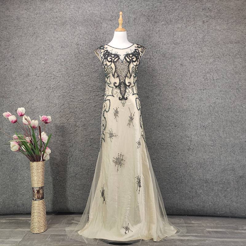 Heavy worker beaded luxury evening dress women are thin