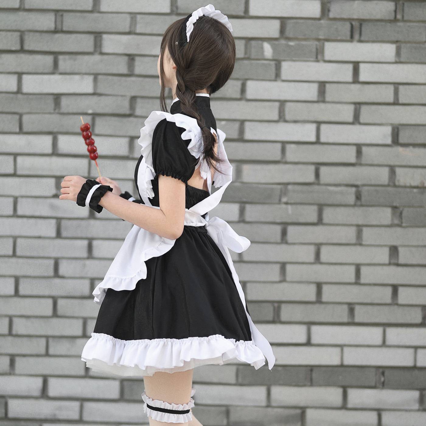 Black and white Chinese style pure desire cheongsam maid clothing COSPLAY performance service big size maid