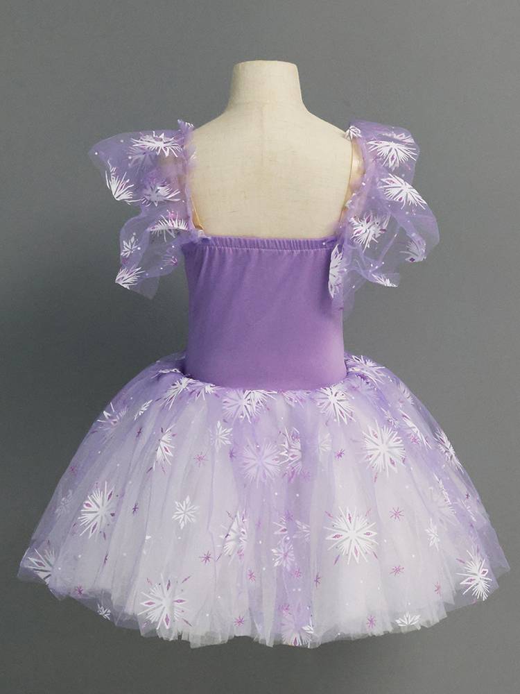 AOL girl dress princess skirt snowflake dress children's festival performance dress ballet gauze skirt