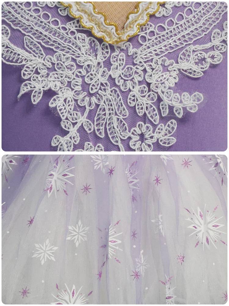 AOL girl dress princess skirt snowflake dress children's festival performance dress ballet gauze skirt
