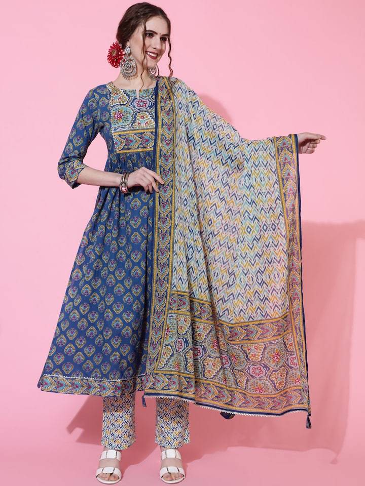 Overseas purchase does not return to the spot in the Indian pure cotton Kuka suit