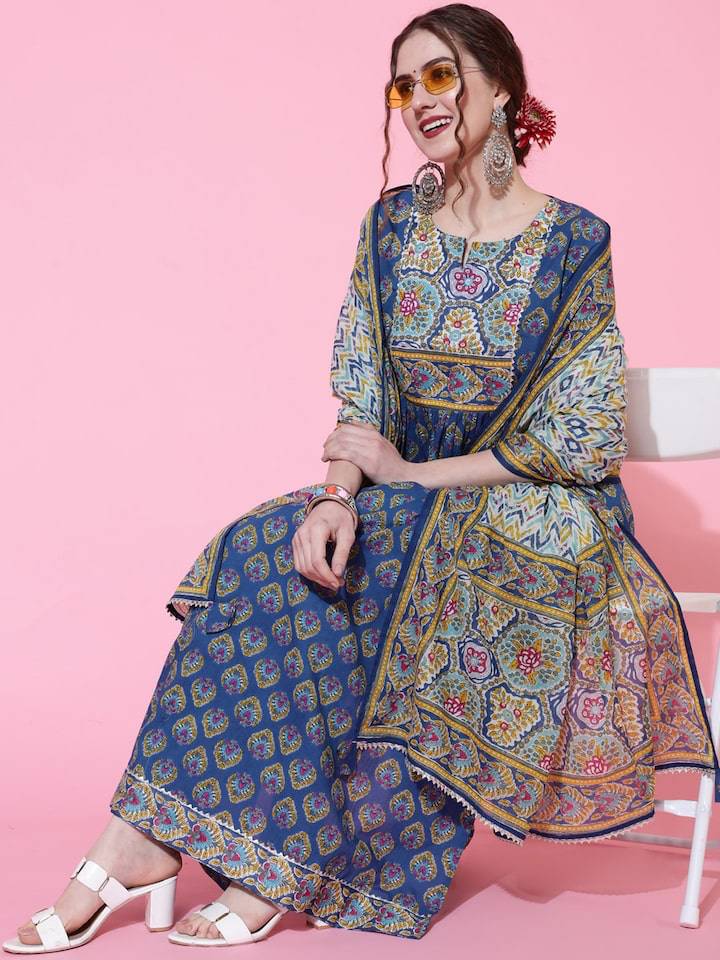 Overseas purchase does not return to the spot in the Indian pure cotton Kuka suit
