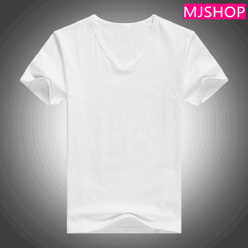 Michael Jackson Performance Server Series Belgon's Big V -neck T -shirt Slim Underwear Clothing White Short Sleeve