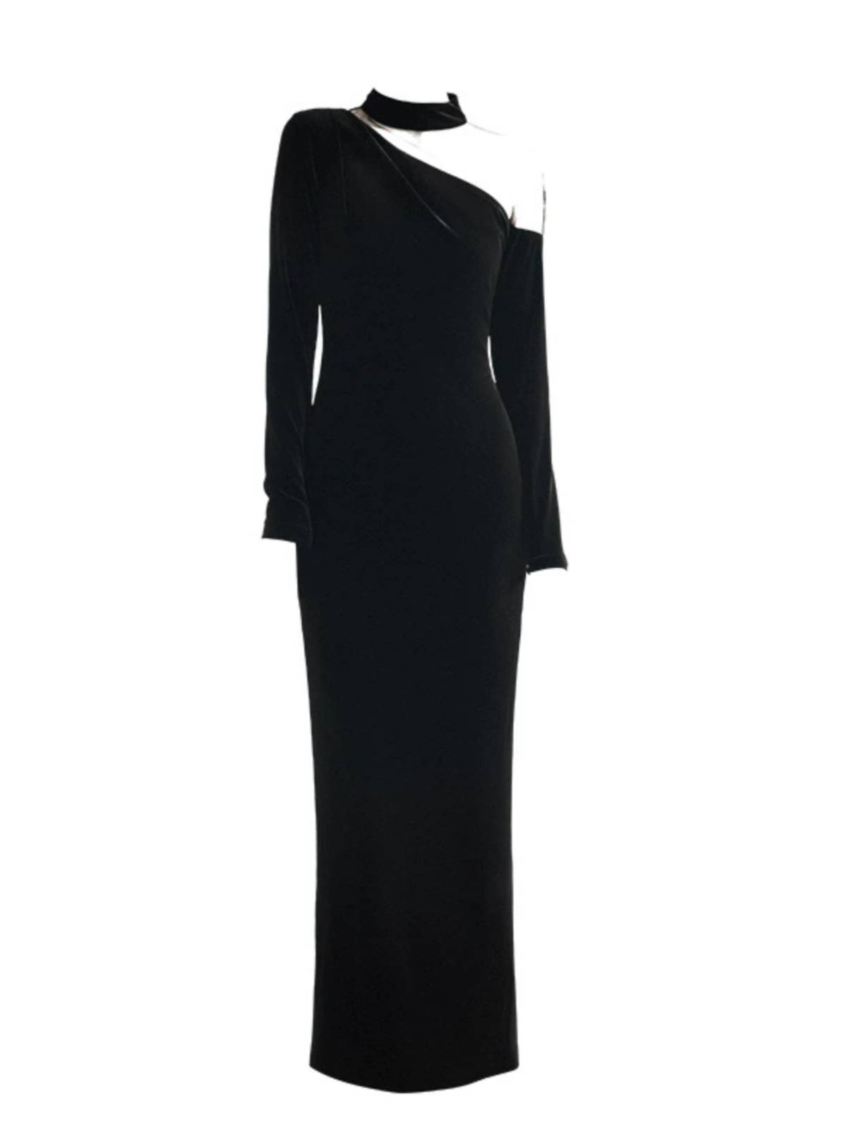 Velvet light luxury high -end banquet party evening gift piano table performance can wear Hepburn black dress everyday