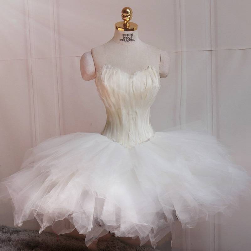 2023 new thin feather birthday party show show hosted banquet evening dress photo panton little dress