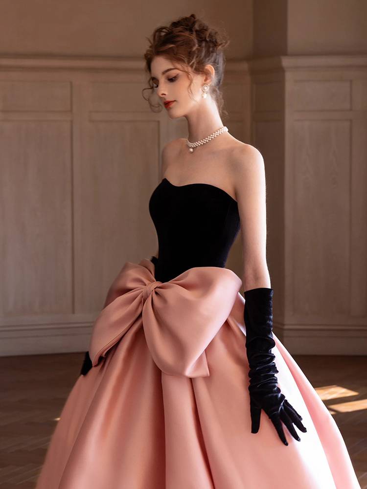 Princess tube top short sleeve evening dress skirt female 2024 new model
