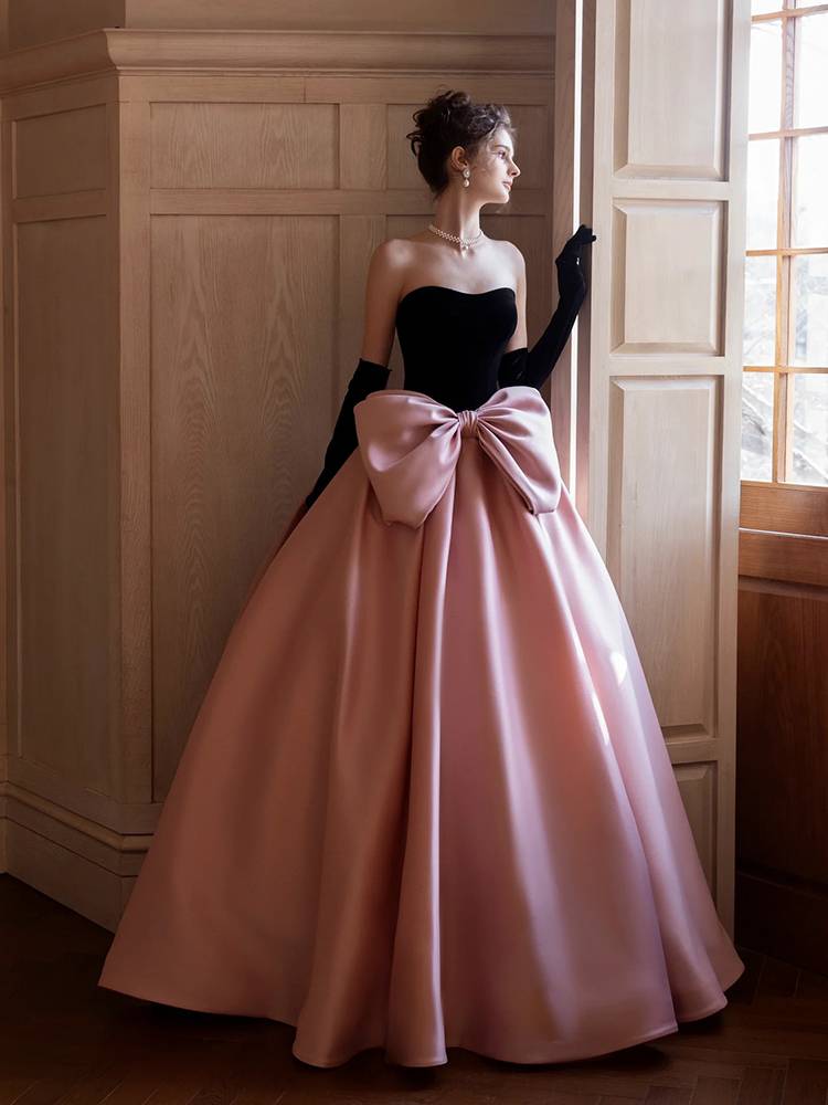 Princess tube top short sleeve evening dress skirt female 2024 new model